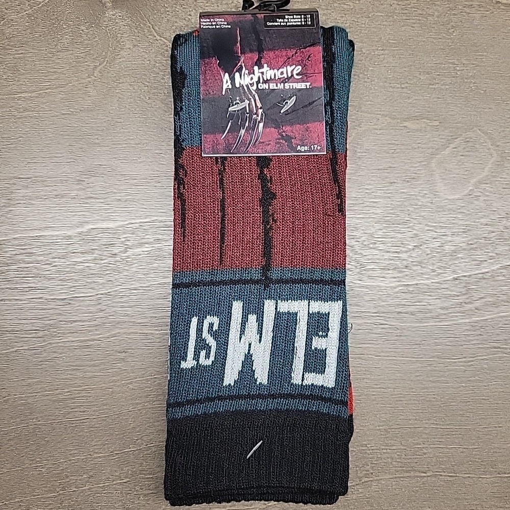 Freddy Kreuger Nightmare On Elm Street Sign Socks Halloween Horror Size 6-12